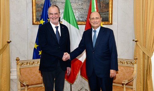 Il ministro Calderoli in visita a Palermo