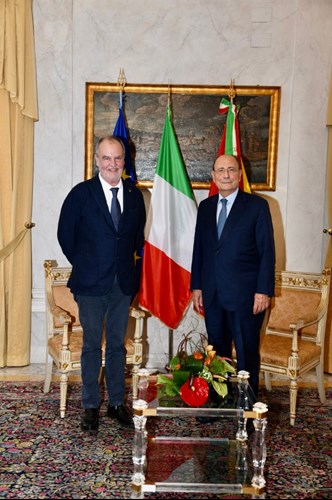 Il ministro Calderoli in visita a Palermo